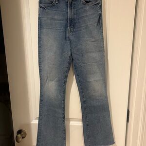 MOTHER Blue Hustler Ankle Fray Jeans